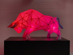 Chinese Ox sculpture illuminated by Astera