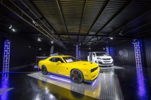 Dodge showroom in Helsingborg illuminated by Robe