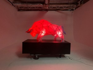 Chinese Ox sculpture illuminated by Astera