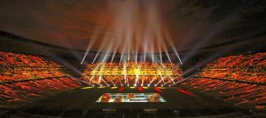 Robe BMFLs light FNB Stadium for Daimler event