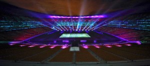 Robe BMFLs light FNB Stadium for Daimler event