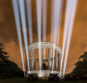 Robe BMFL WashBeams used for installation at Cesare Battisti mausoleum