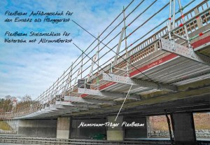 Autobahnbrücken-Sanierung mit Aluminium-Träger von Layher