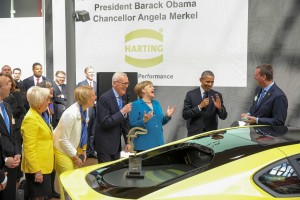 US-Präsident Obama und Kanzlerin Merkel bei Harting
