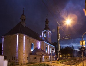 Church of the Holy Trinity in Liberec illuminated by Anolis